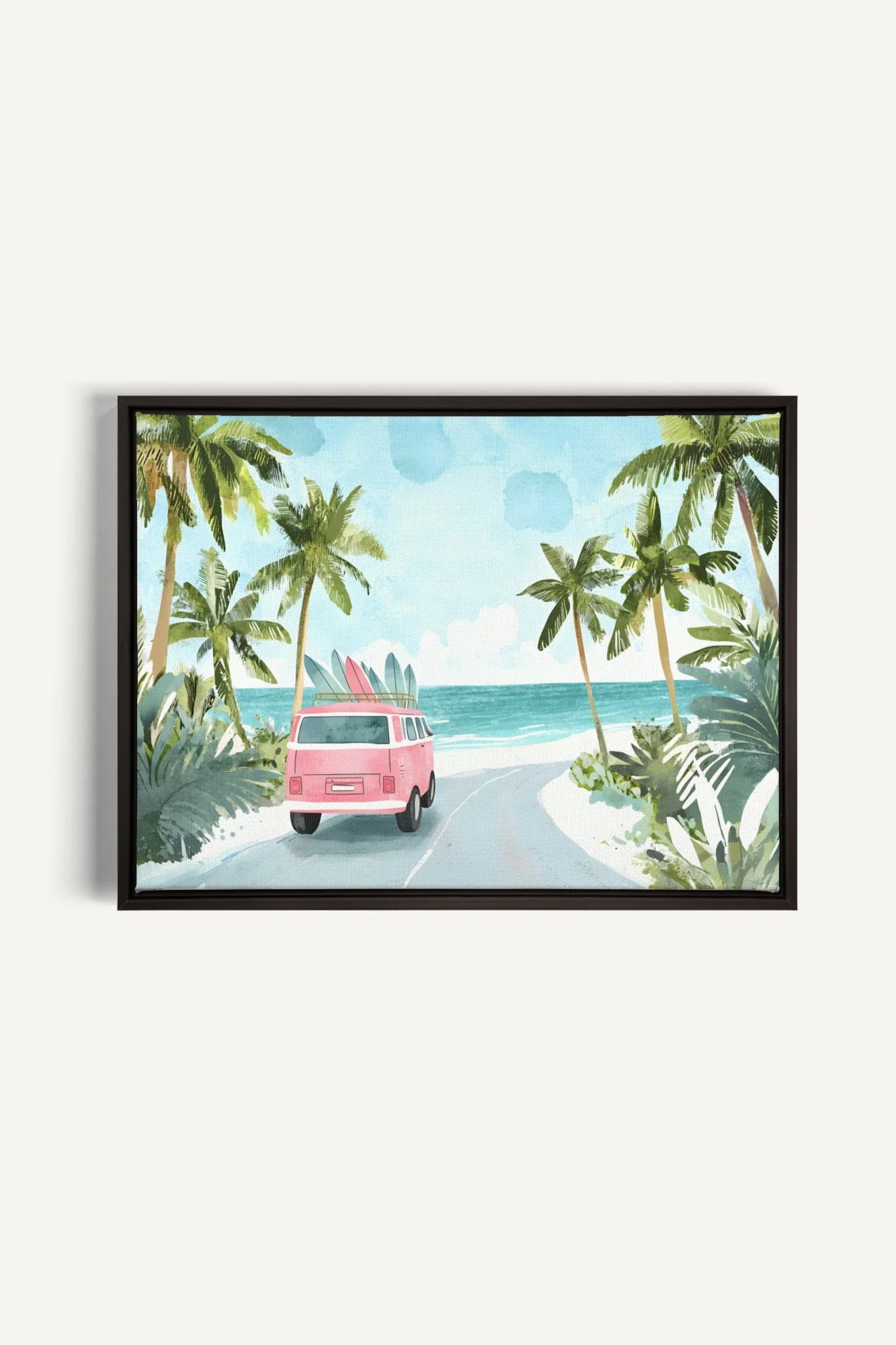 OLEKA CANVAS - DESTINATION SOLEIL, Oeuvre sur toile étirée, encadré Noir