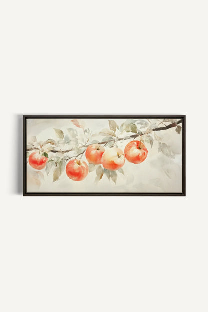 OLEKA CANVAS - DOUCE RÉCOLTE, Oeuvre sur toile étirée, encadré Brun Noyer