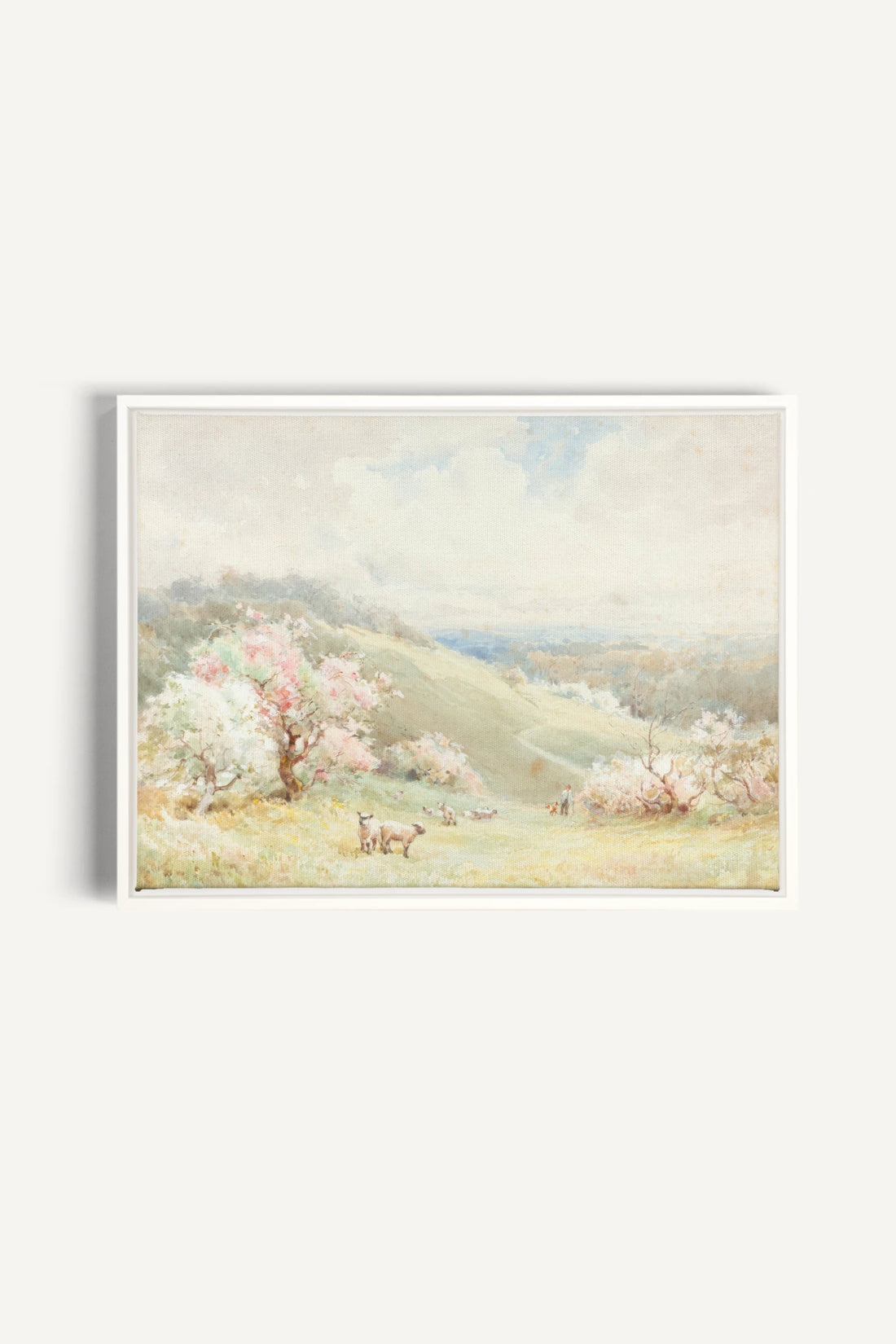 DOUCE SAISON, Oeuvre sur toile étirée, encadré Blanc