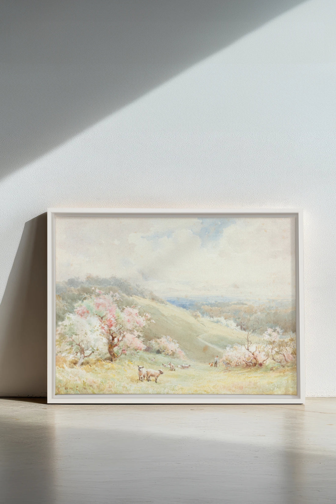 DOUCE SAISON, Oeuvre sur toile étirée, encadré Blanc