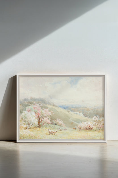 DOUCE SAISON, Oeuvre sur toile étirée, encadré Blanc
