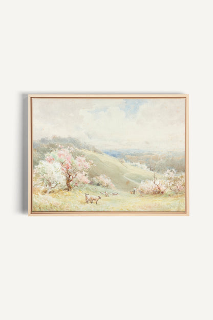 DOUCE SAISON, Oeuvre sur toile étirée, encadré Naturel Clair