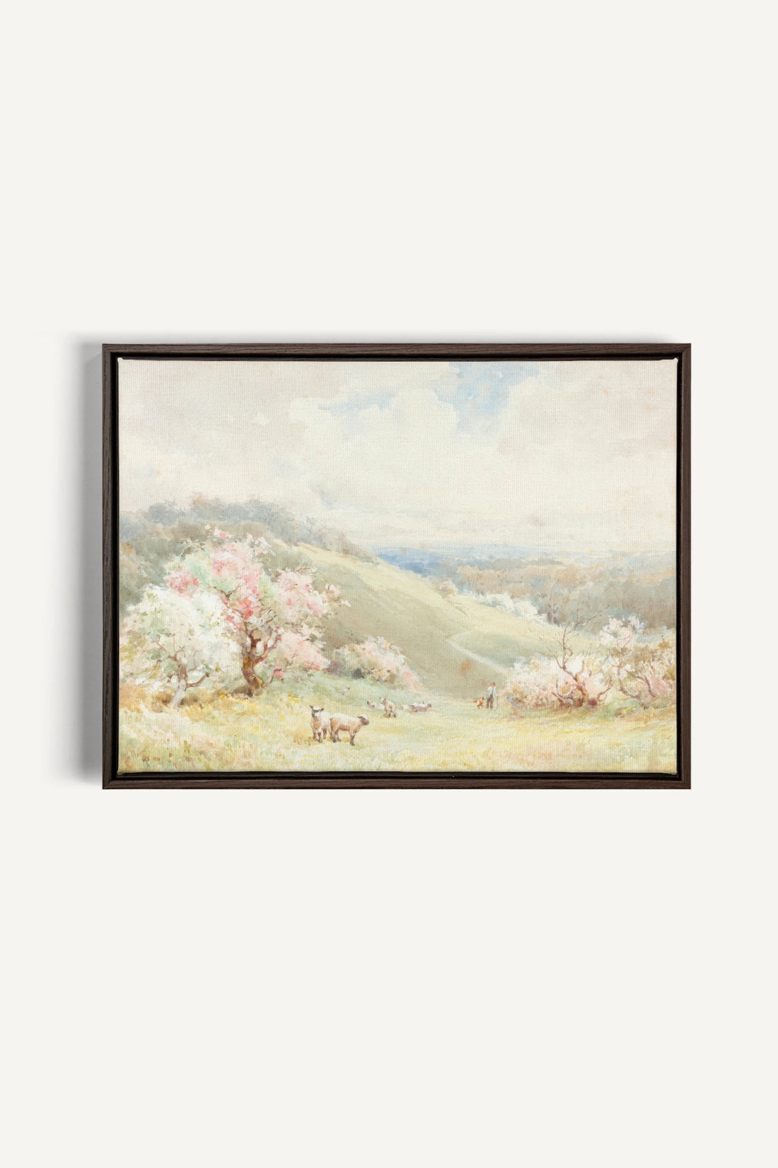 DOUCE SAISON, Oeuvre sur toile étirée, encadré Brun Noyer