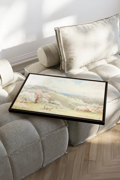 DOUCE SAISON, Oeuvre sur toile étirée, encadré Noir