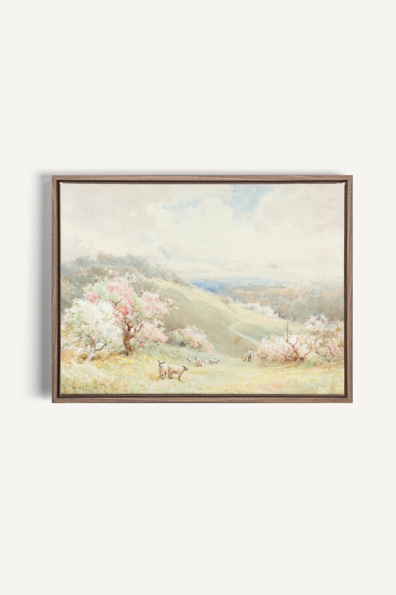 DOUCE SAISON, Oeuvre sur toile étirée, encadré Brun Chêne