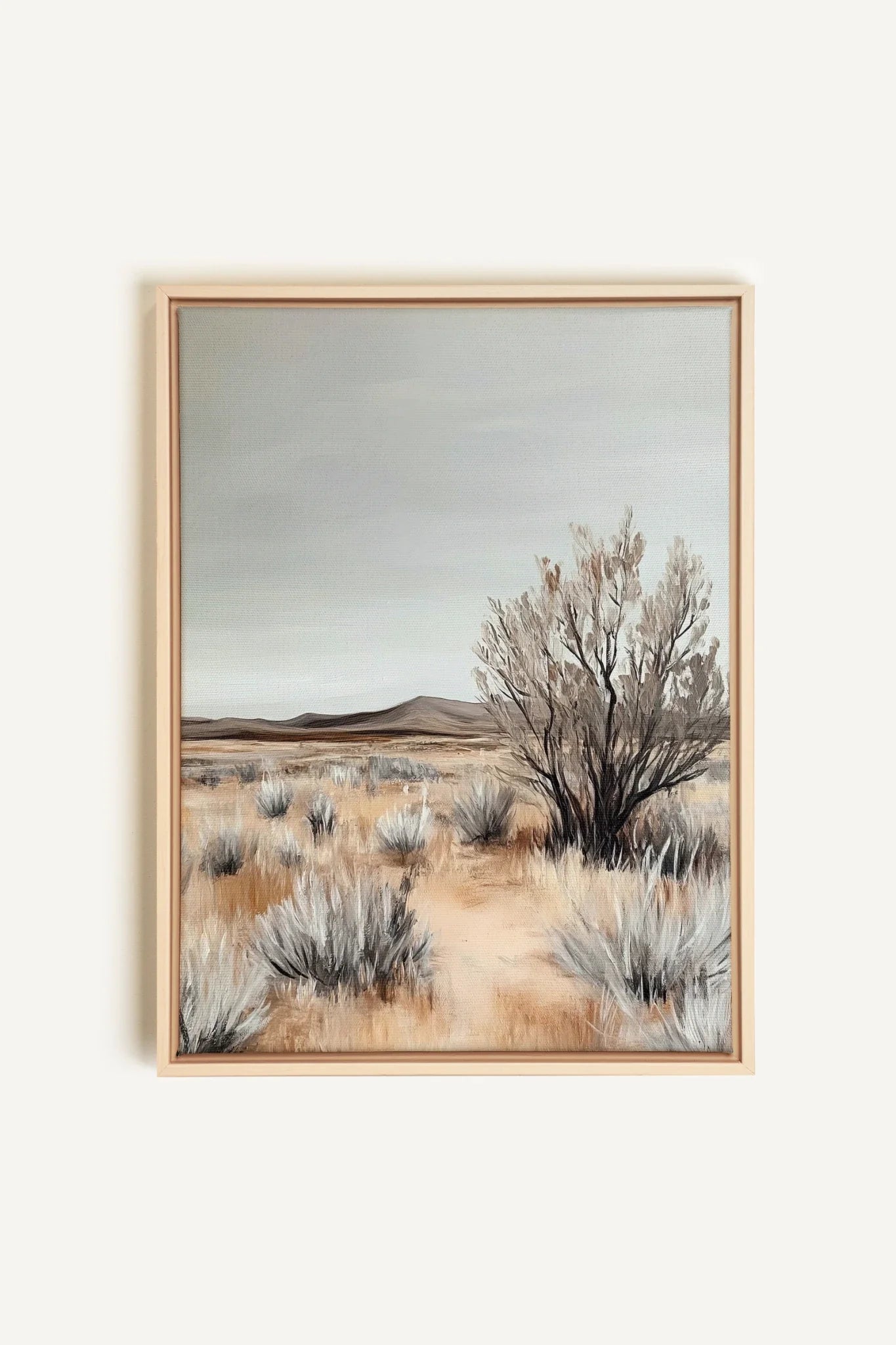 OLEKA CANVAS - DOUCEUR ARIDE, Oeuvre sur toile étirée, encadré Naturel Clair