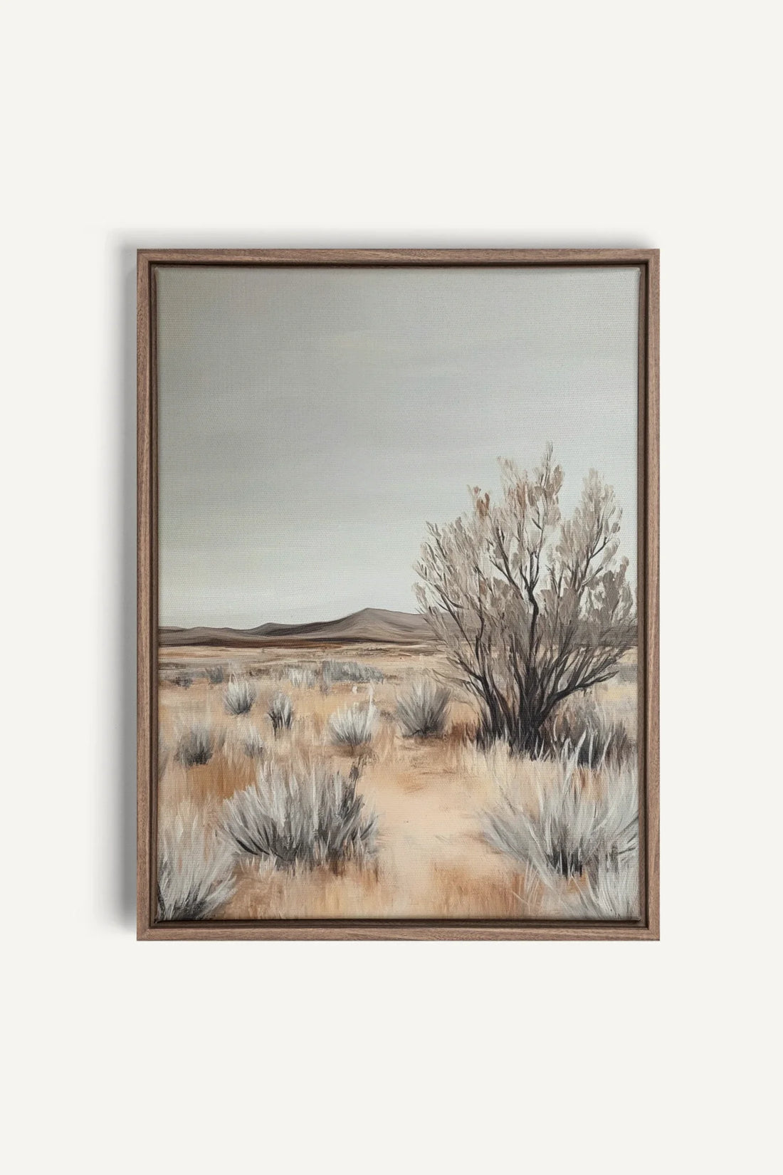 OLEKA CANVAS - DOUCEUR ARIDE, Oeuvre sur toile étirée, encadré Brun Chêne