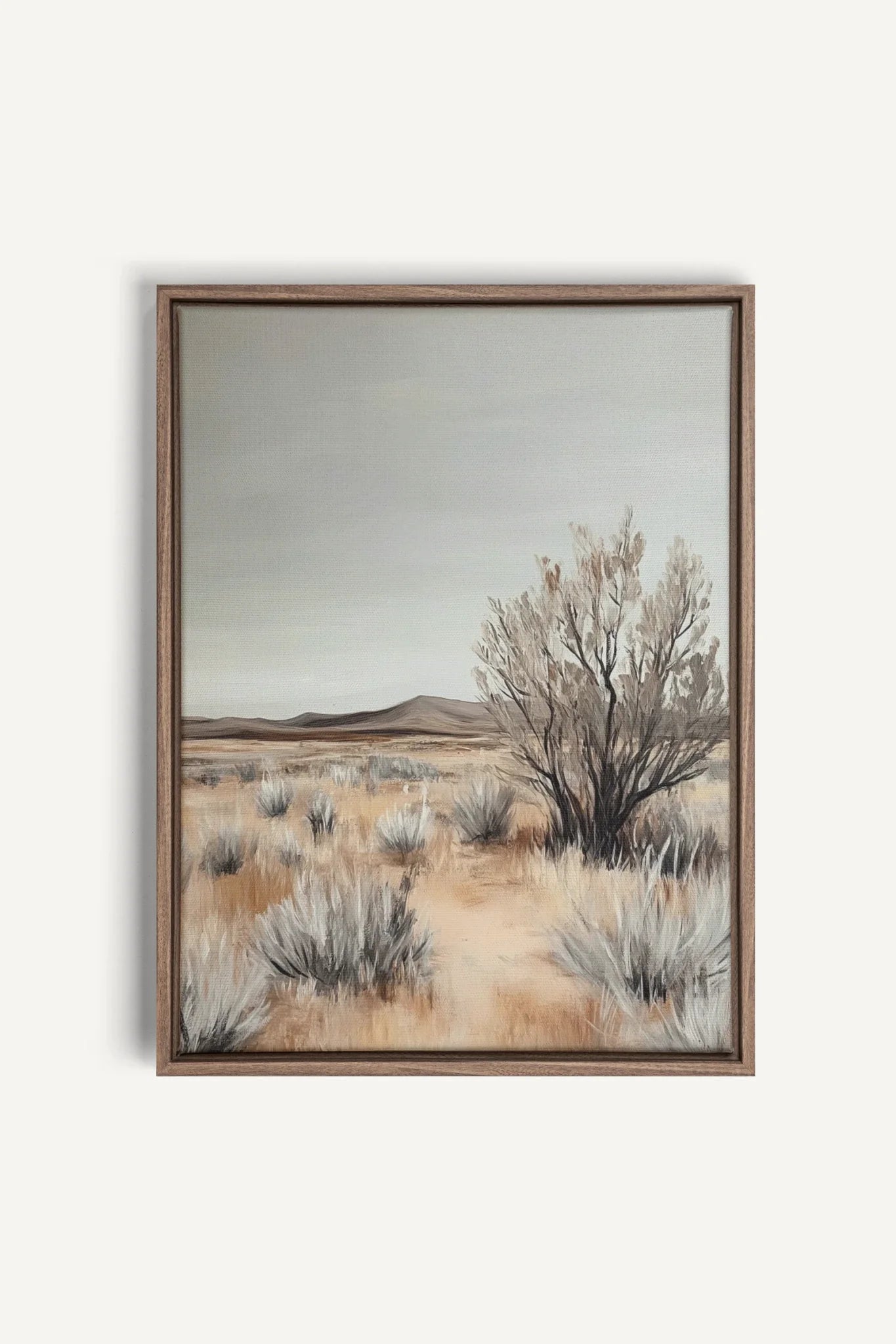 OLEKA CANVAS - DOUCEUR ARIDE, Oeuvre sur toile étirée, encadré Brun Chêne