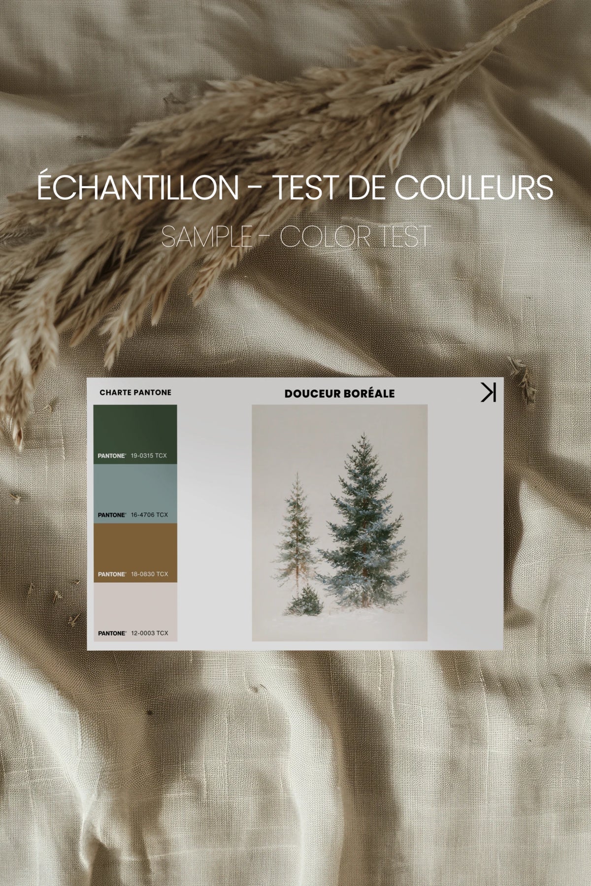DOUCEUR BORÉALE, Work on canvas, oak brown frame