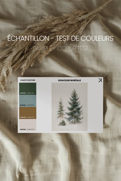 DOUCEUR BORÉALE, Work on canvas, oak brown frame