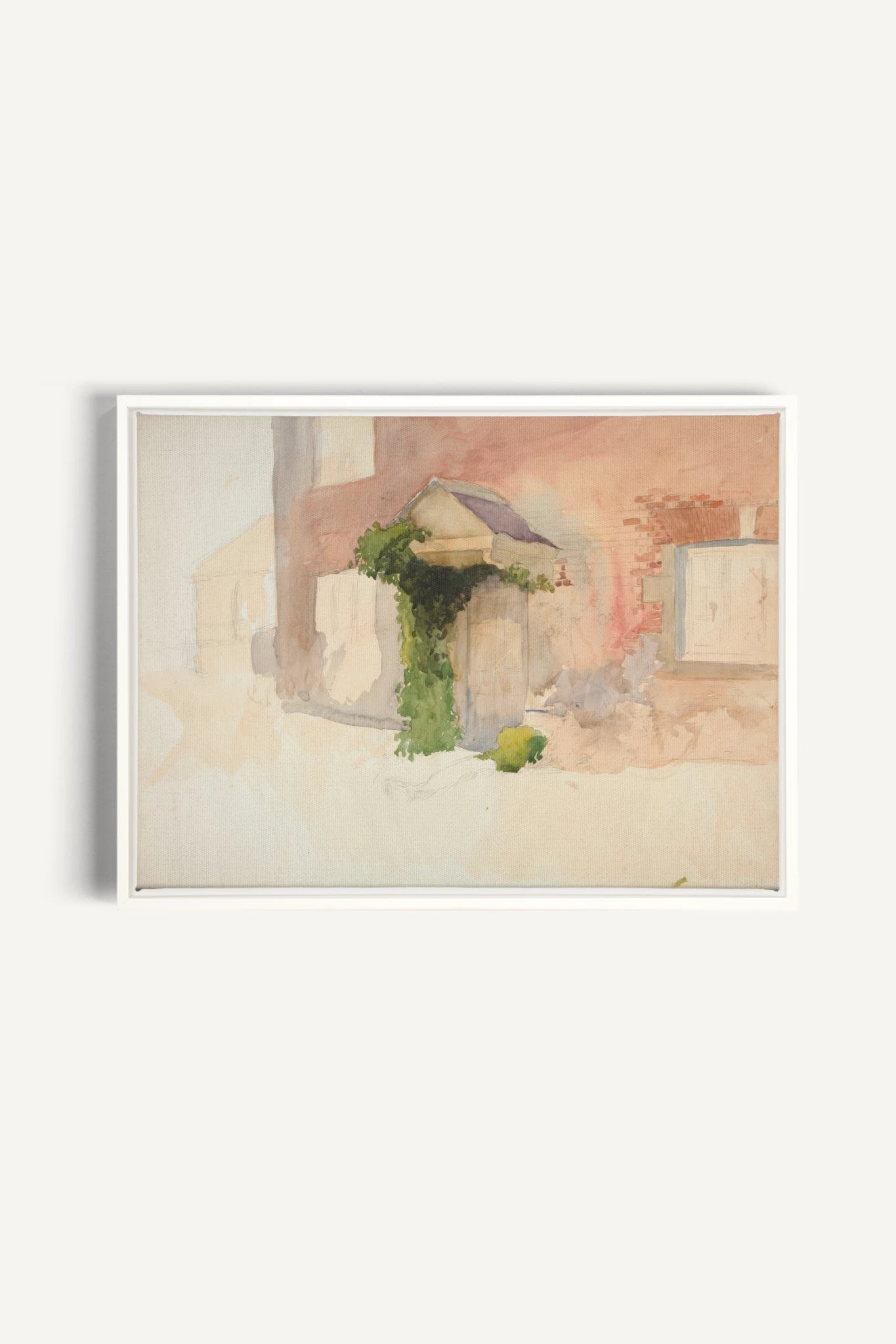 DOUCEUR DE PIERRE, Oeuvre sur toile étirée, encadré Blanc