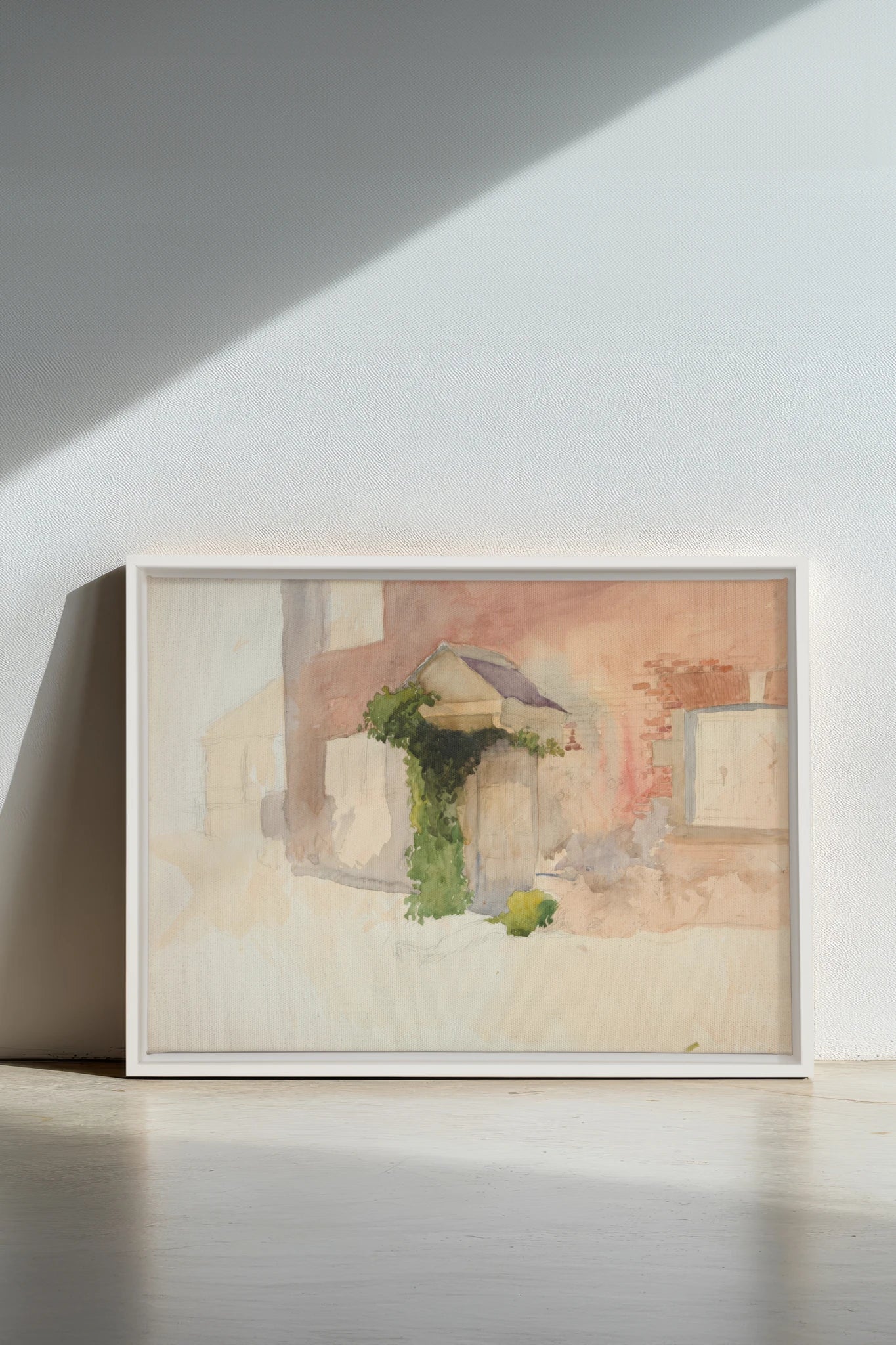 DOUCEUR DE PIERRE, Oeuvre sur toile étirée, encadré Blanc