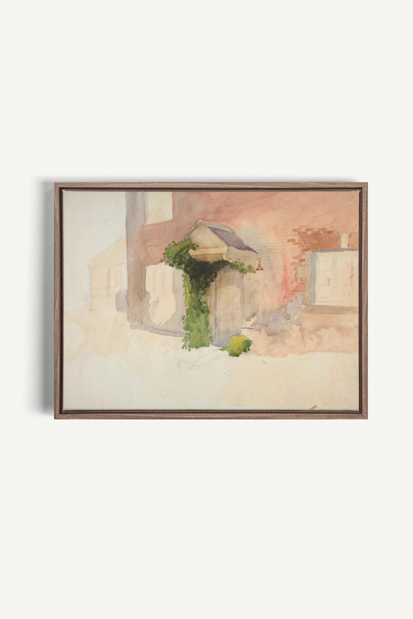 DOUCEUR DE PIERRE, Oeuvre sur toile étirée, encadré Brun Chêne