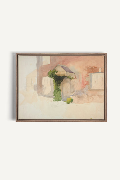 DOUCEUR DE PIERRE, Oeuvre sur toile étirée, encadré Brun Chêne