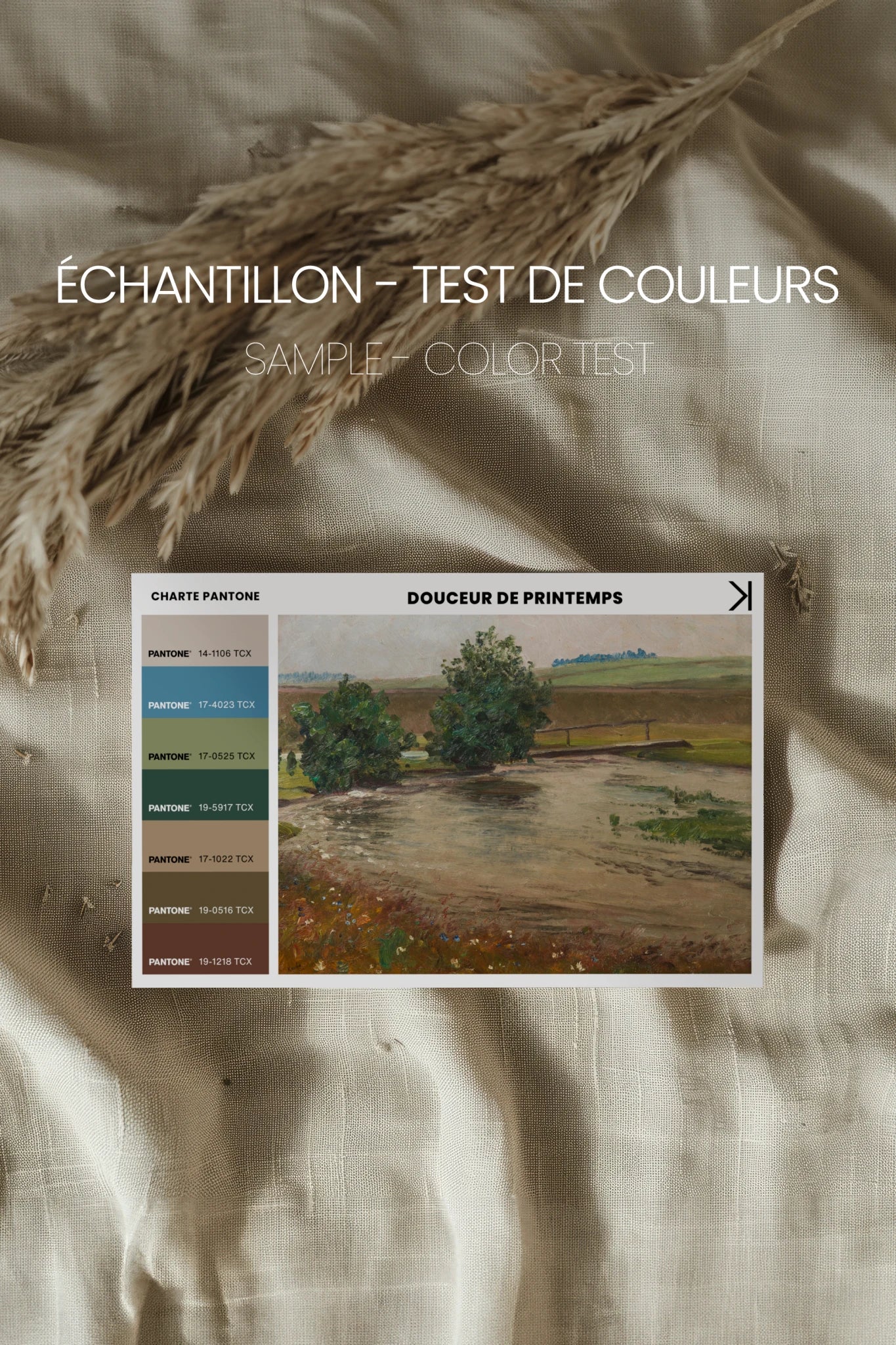 DOUCEUR DE PRINTEMPS, Artwork on rigid canvas, framed in Vintage Bronze