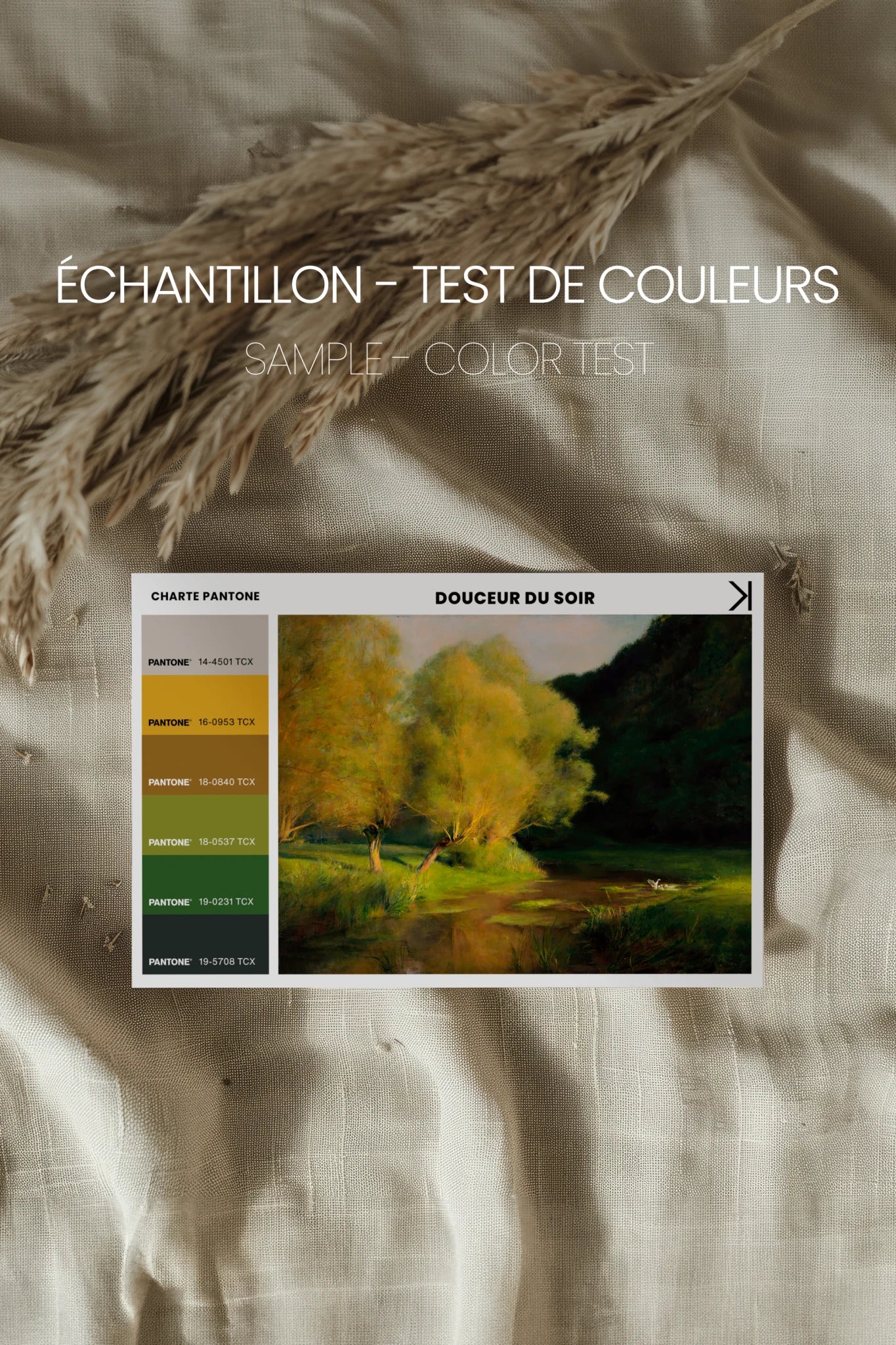 DOUCEUR DU SOIR, Artwork on rigid canvas, framed in Vintage Gold