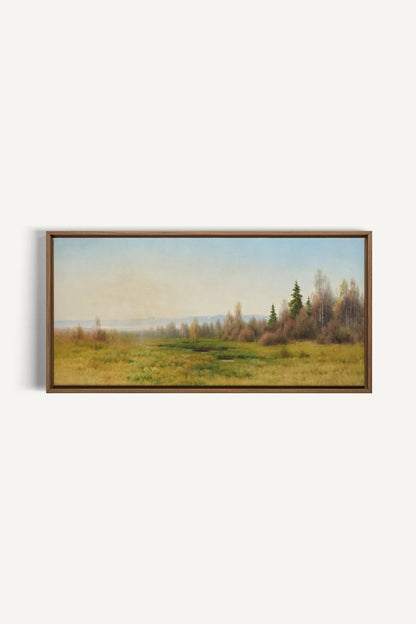OLEKA CANVAS - DOUX HORIZON, Oeuvre sur toile étirée, encadré Brun Chêne