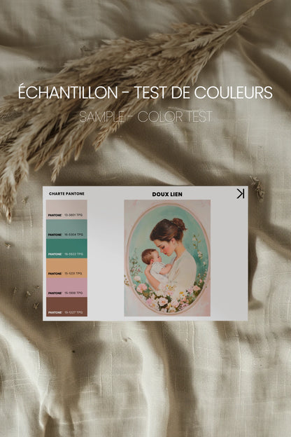 DOUX LIEN, Oeuvre sur toile étirée, encadré Vintage Bronze