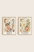 OLEKA CANVAS - DUO ASSORTIMENT FLORAL, 2 Oeuvres sur toile étirée, encadré Naturel Clair