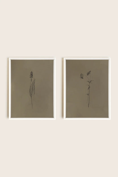 OLEKA CANVAS - DUO ESPRIT SAUVAGE, 2 Oeuvres sur toile étirée, encadré Blanc