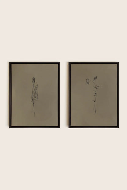 OLEKA CANVAS - DUO ESPRIT SAUVAGE, 2 Oeuvres sur toile étirée, encadré Noir