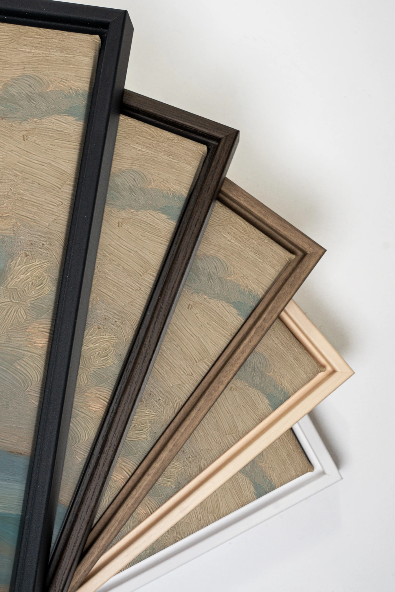 DUO RIVES DE SABLE, 2 Oeuvres sur toile étirée, encadré Brun Chêne