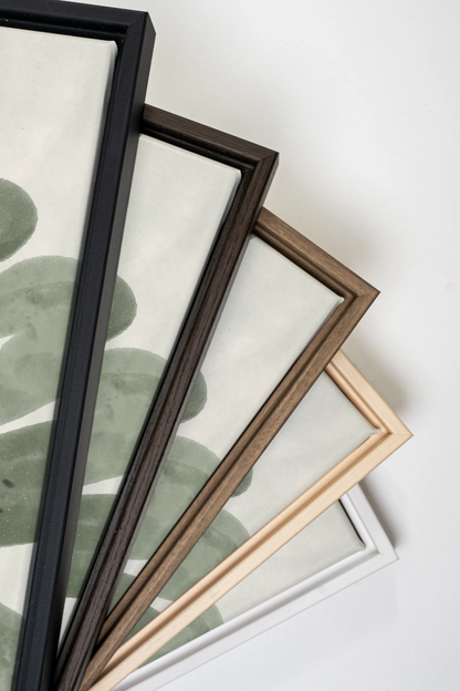 DUO SAUGE DOUCE, 2 Oeuvres sur toile étirée, encadré Blanc