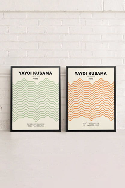 OLEKA CANVAS - COMBINAISON YAYOI, 2 Oeuvres sur toile étirée, encadré Noir