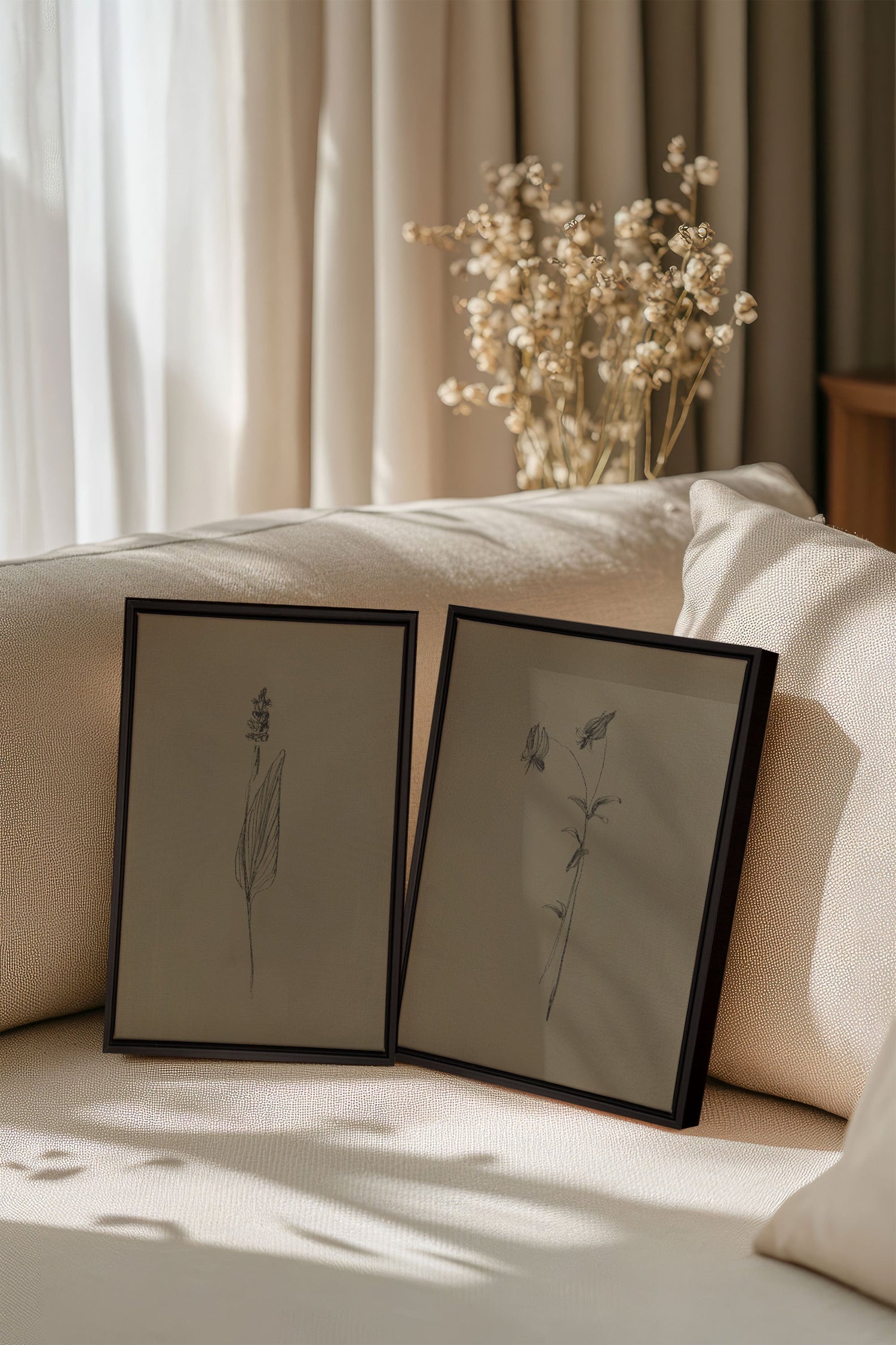 OLEKA CANVAS - DUO ESPRIT SAUVAGE, 2 Oeuvres sur toile étirée, encadré Noir