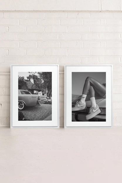 OLEKA CANVAS - ELEGANCE BLISSFUL DUO, 2 Oeuvres sur toile étirée, encadré Blanc