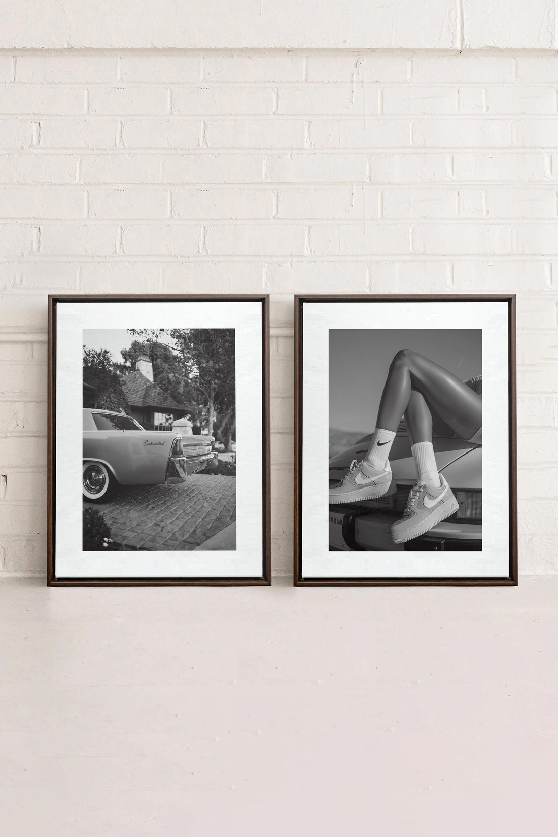 ELEGANCE BLISSFUL DUO, 2 Works on stretched canvas, framed in Walnut Brown