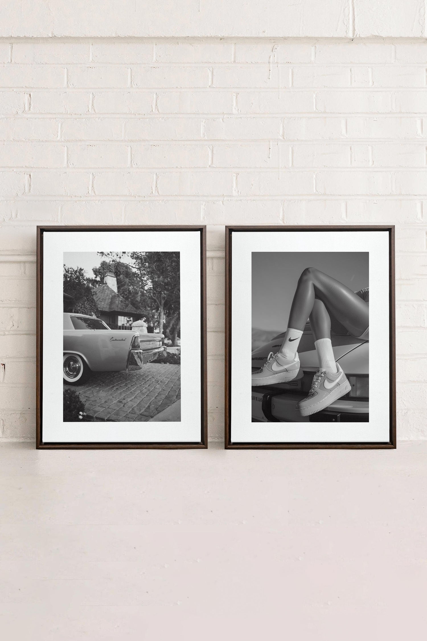 ELEGANCE BLISSFUL DUO, 2 Works on stretched canvas, framed in Walnut Brown