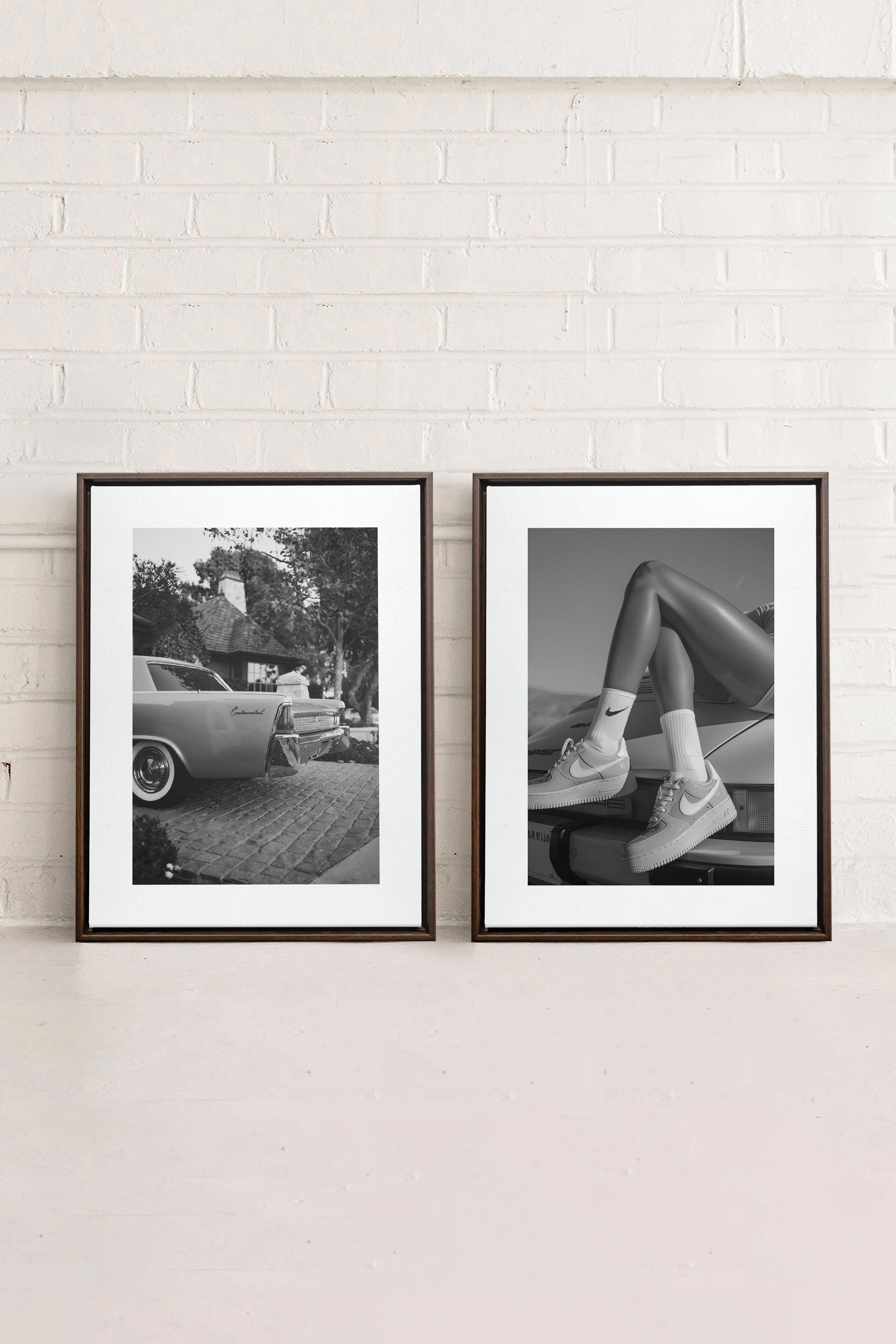 ELEGANCE BLISSFUL DUO, 2 Works on stretched canvas, framed in Walnut Brown