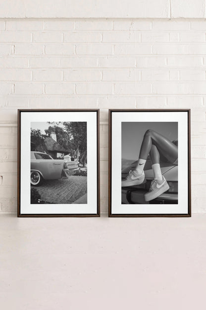 ELEGANCE BLISSFUL DUO, 2 Works on stretched canvas, framed in Walnut Brown