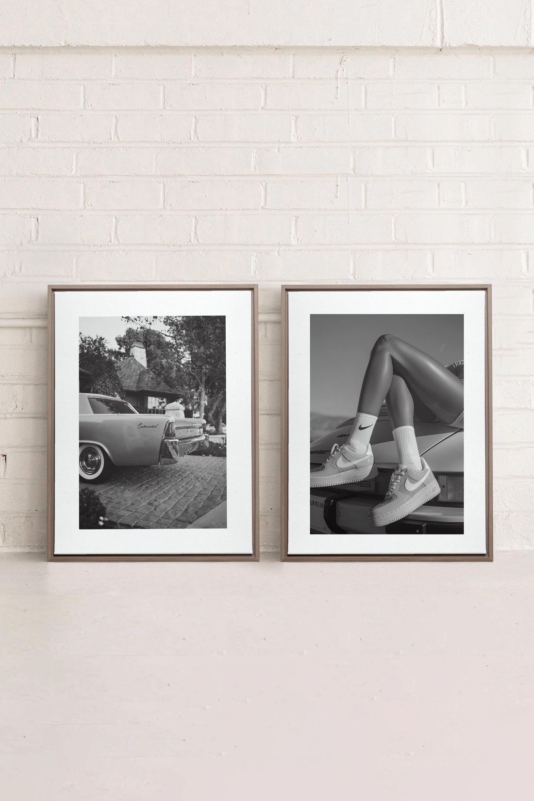 ELEGANCE BLISSFUL DUO, 2 Works on stretched canvas, framed Oak Brown