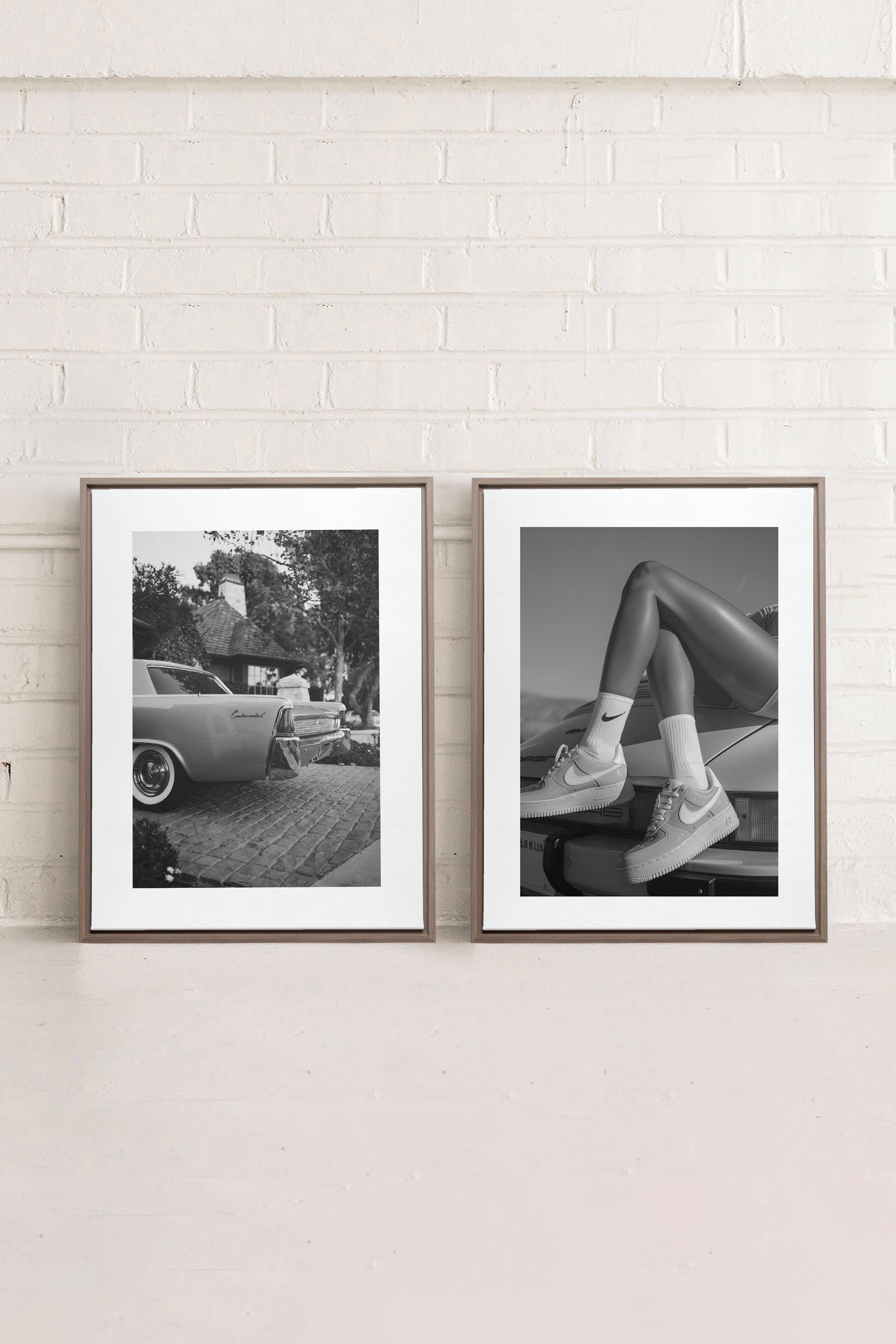 ELEGANCE BLISSFUL DUO, 2 Works on stretched canvas, framed Oak Brown