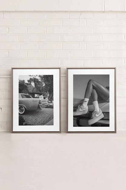 ELEGANCE BLISSFUL DUO, 2 Works on stretched canvas, framed Oak Brown