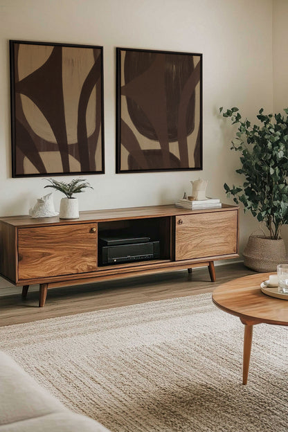 OLEKA CANVAS - SOFT PATHWAYS DUO, Oeuvre sur toile étirée, encadré Noir