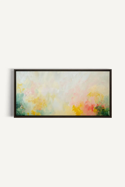 OLEKA CANVAS - DYNAMIC BLOOM, Oeuvre sur toile étirée, encadré Brun Noyer