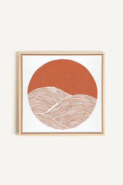 EARTH WAVES, Oeuvre sur toile étirée, encadré Naturel Clair