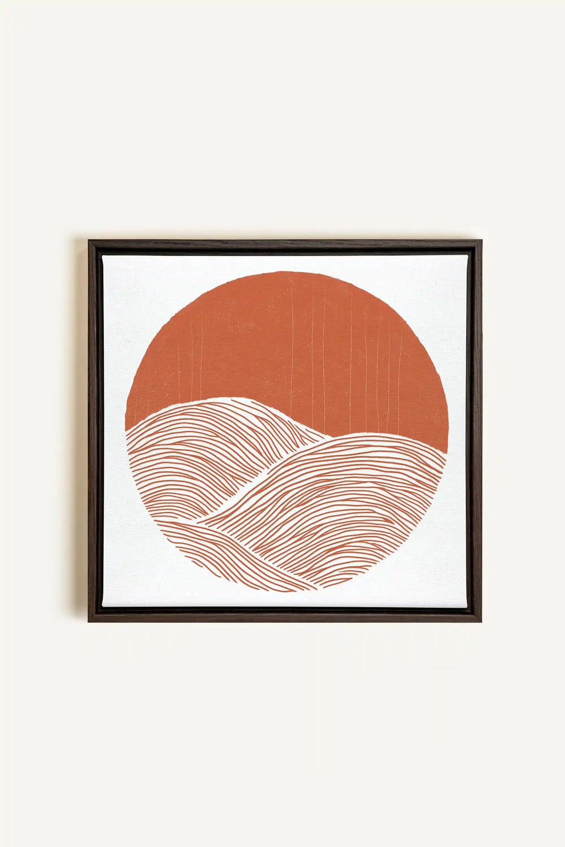 EARTH WAVES, Artwork on stretched canvas, framed in Walnut Brown