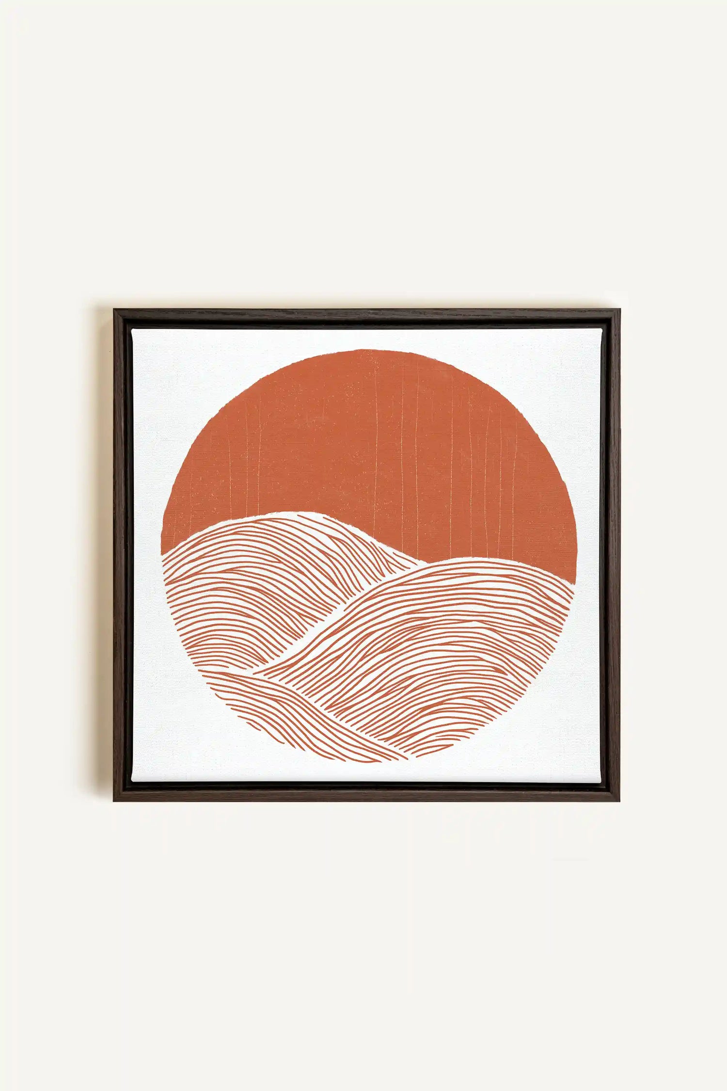 EARTH WAVES, Artwork on stretched canvas, framed in Walnut Brown