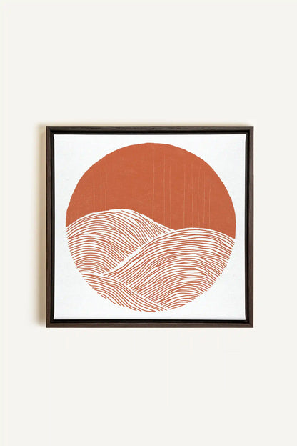 EARTH WAVES, Artwork on stretched canvas, framed in Walnut Brown