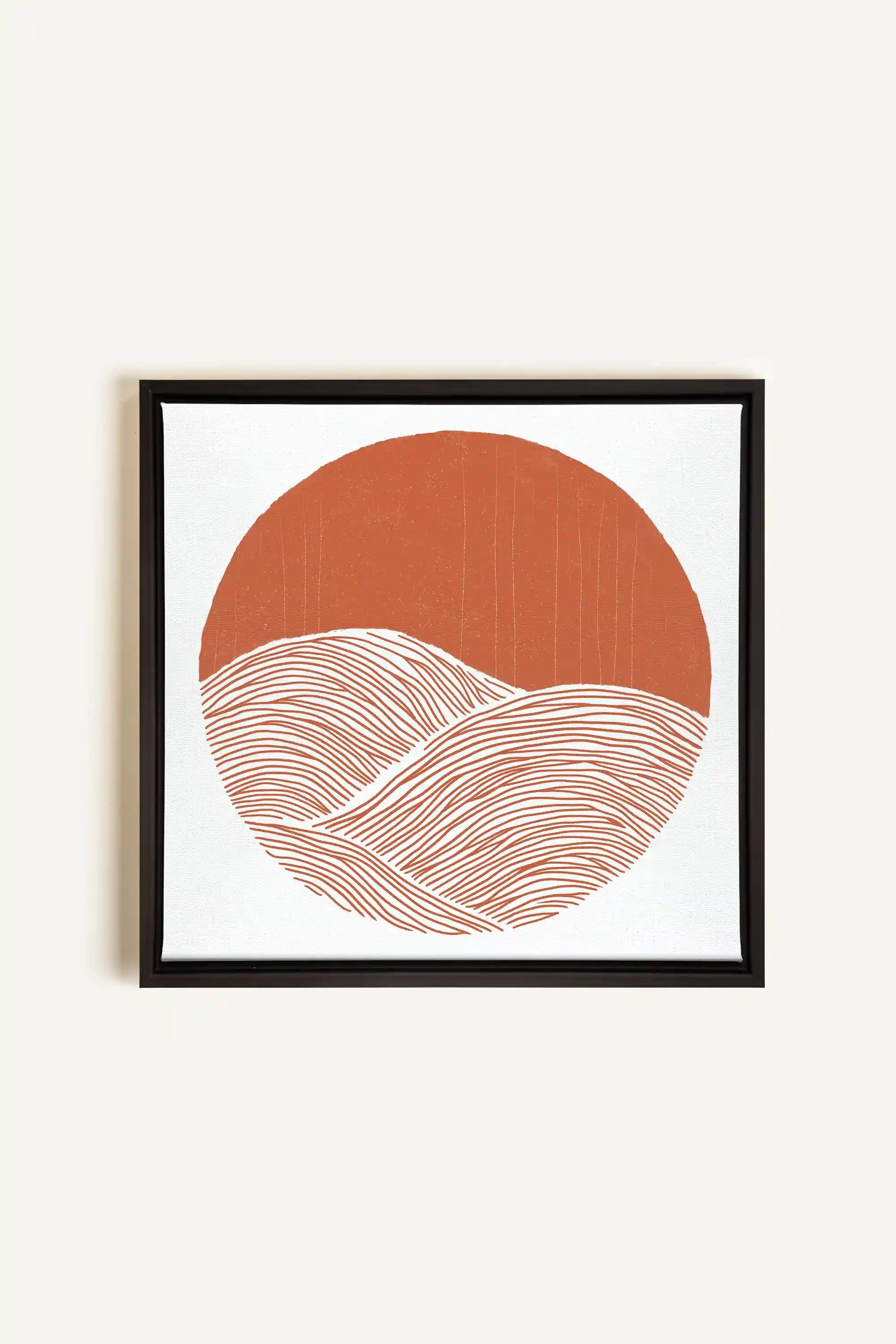 EARTH WAVES, Artwork on stretched canvas, framed in black