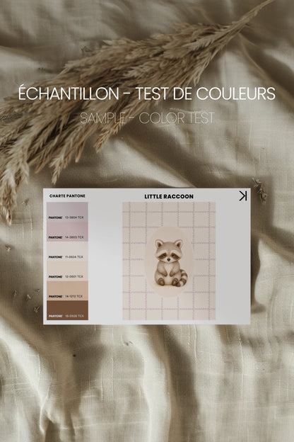 LITTLE RACCOON, Oeuvre sur toile rigide, encadré Naturel Clair