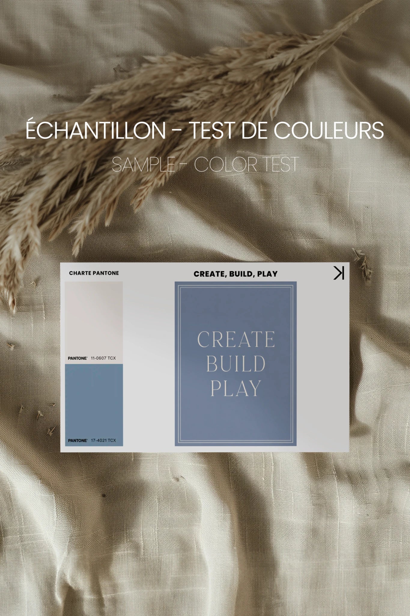 CREATE,BUILD,PLAY, Oeuvre sur toile rigide, encadré brun chêne