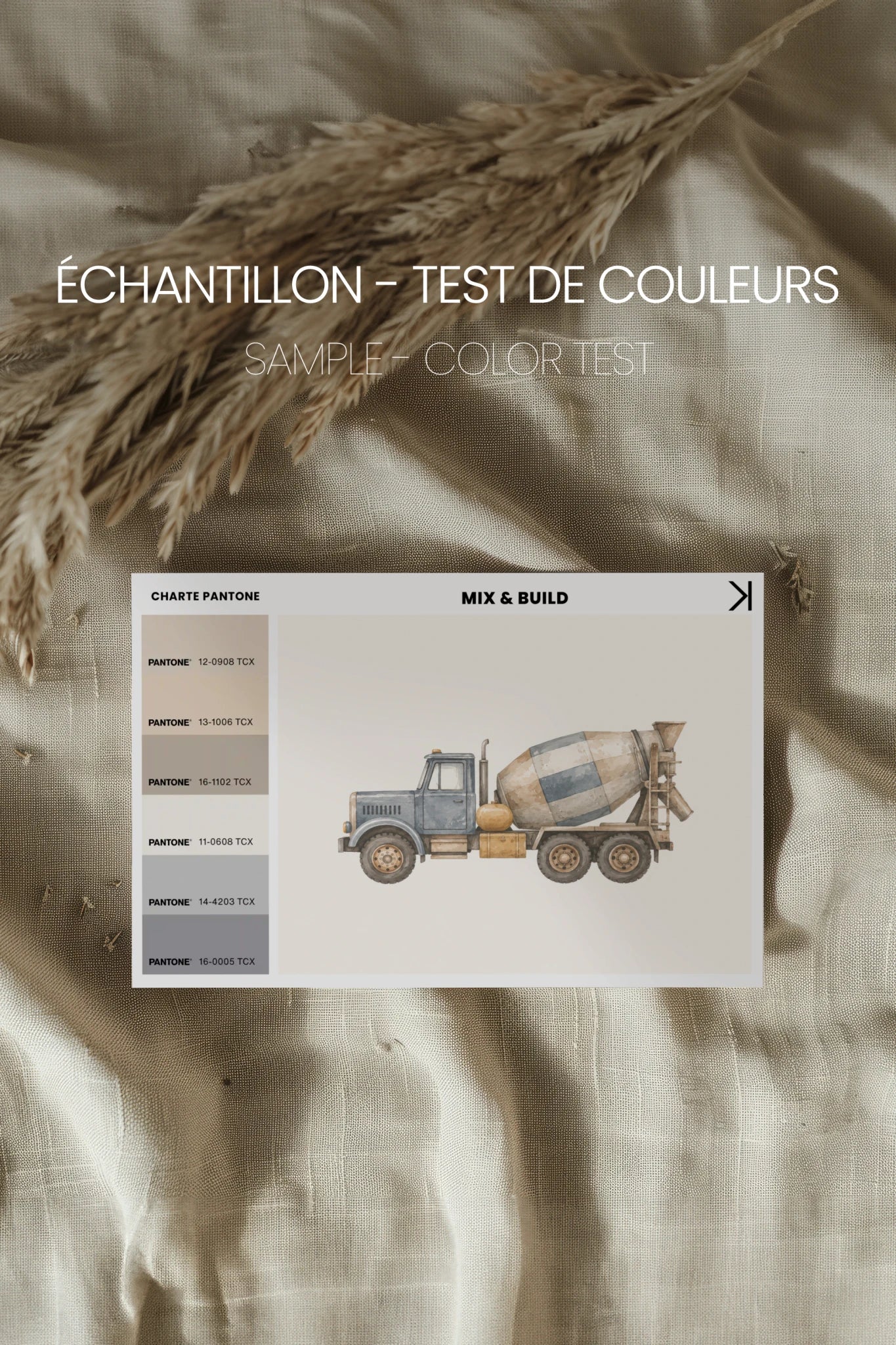 MIX &amp; BUILD, Oeuvre sur toile rigide, encadré brun chêne