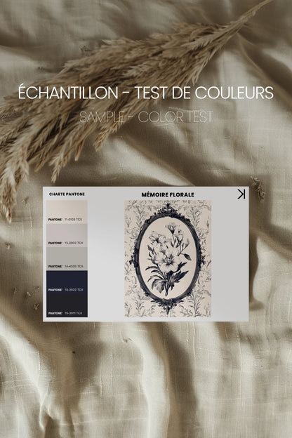 MÉMOIRE FLORALE, Oeuvre sur toile rigide, encadré Vintage Argent