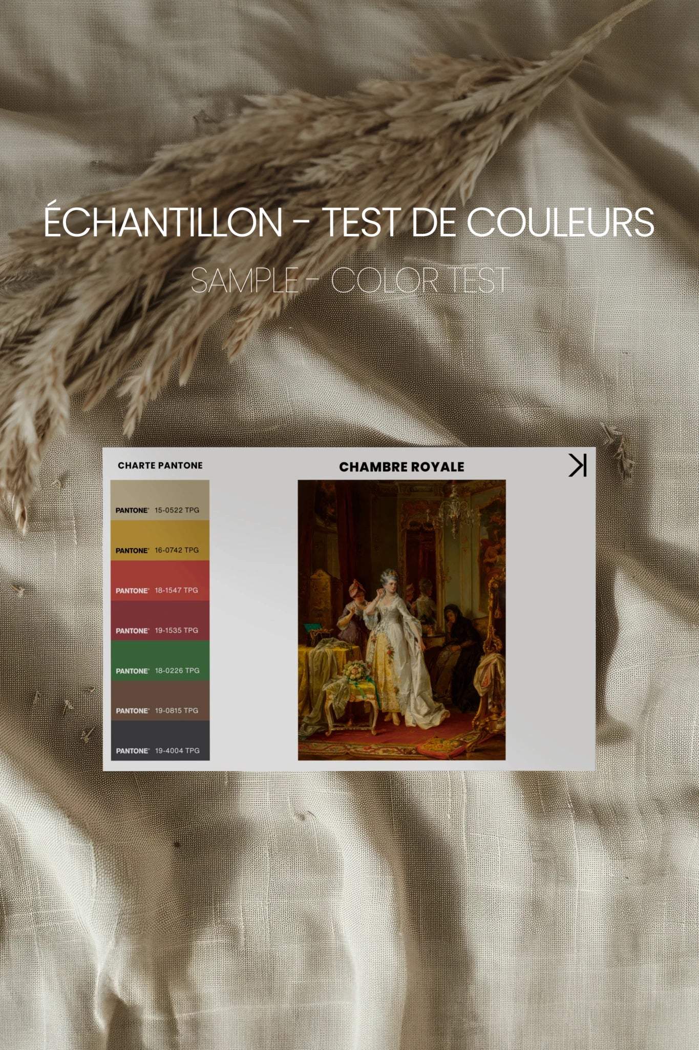 CHAMBRE ROYALE, Oeuvre sur toile rigide, encadré Vintage Or
