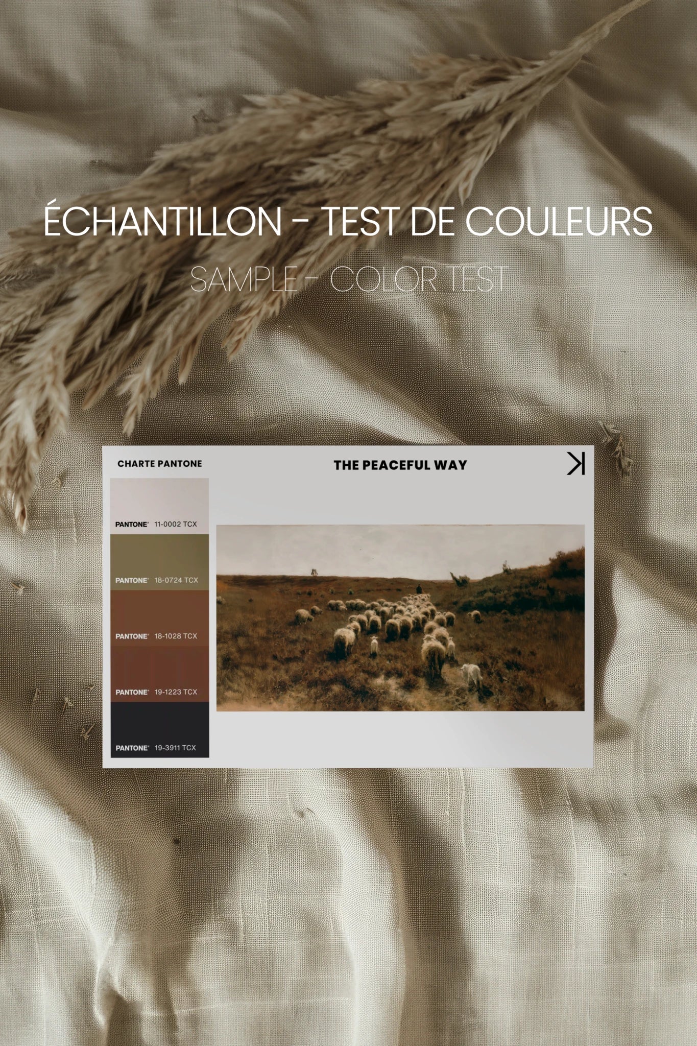 SOUFFLE DES PRÉS, Work on stretched canvas, framed Naturel Clair